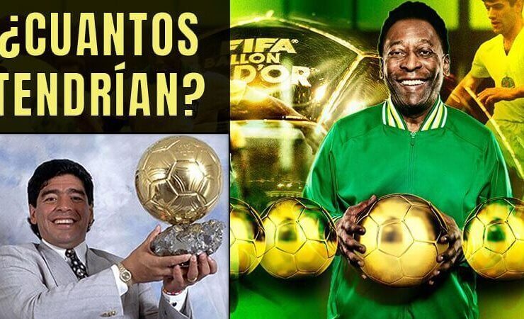 Balones de Oro Pele y Maradona